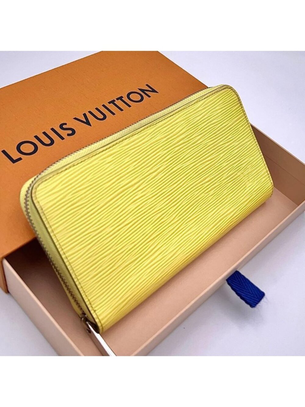 Louis Vuitton Epi Wallet Zippy Yellow Leather